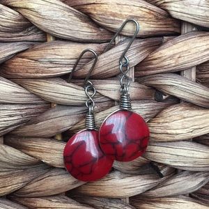 Red Jasper stone earrings